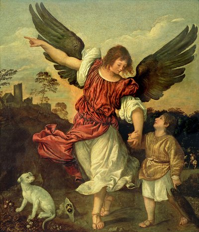 Raphael and Tobias by Tiziano Vecelli